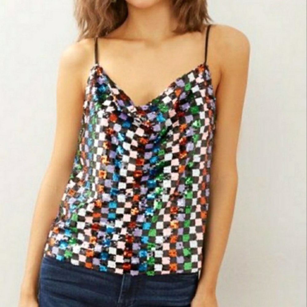 NWT Endless Rose Multicolored Sequin Tank Top XS